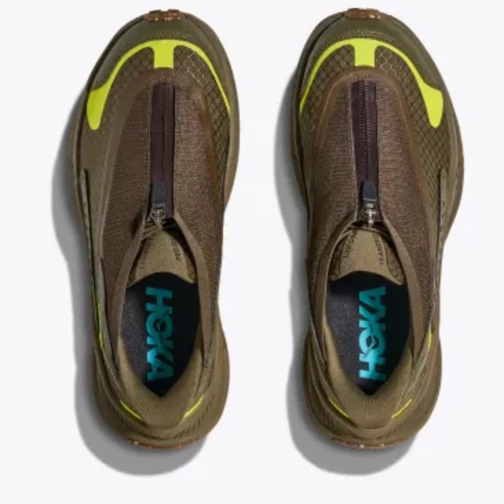 Hoka One One Project Transport Women's Brown and Green Slip-On Sneakers- RARE